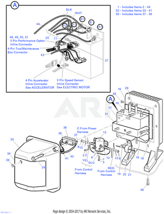 HARN.WIRE-CONTROL DCSII ROCK SW - EZGO OEM | Canyon Lake Mobile