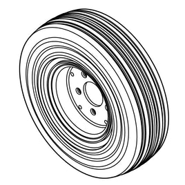 WHEEL, 5X8 SOLID, BLK-ASSY
