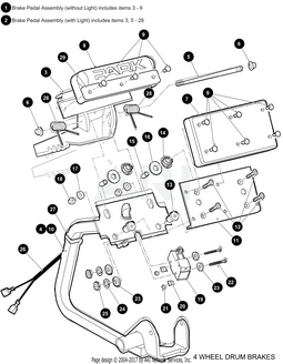BRAKE,W/O LIGHT, 4W MECH-ASSY - EZGO OEM | Canyon Lake Mobile