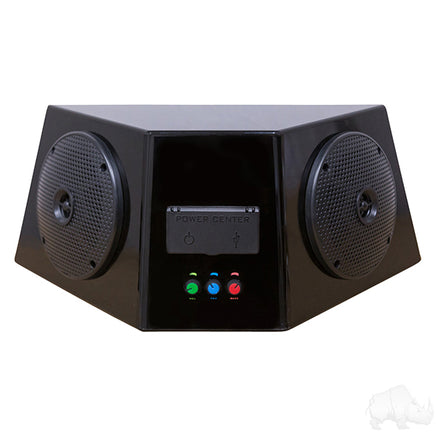 RAD-500 - Universal Audio Center Enclosure with Bluetooth AMP, Power Center and Speakers