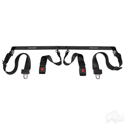 SEAT-2006 - Seat Belt Kit includes: (2) 60" Fully Extended Lap Seat Belts, Bracket and Hardware
