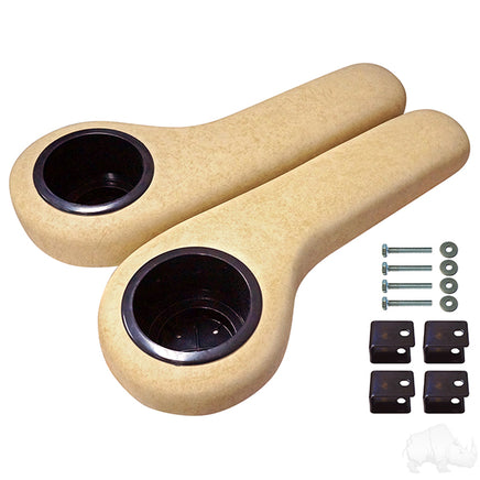 SEAT-695-BG - RHOX Arm Rest with Cup Holder Set, Beige