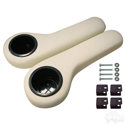 SEAT-695-W - RHOX Arm Rest with Cup Holder Set, White