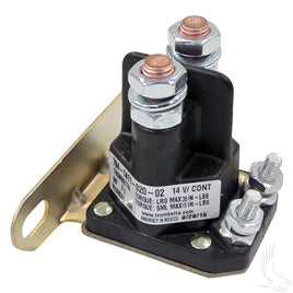 SOL-1003 - Solenoid, 14V 4 Terminal Silver, E-Z-Go TXT/Medalist 4 Cycle Gas 94+