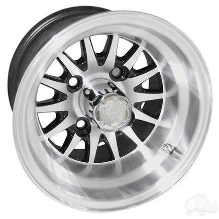 TIR-479 - RHOX Phoenix, Machined w/Black w/ Center Cap, 10x7 ET-15.5