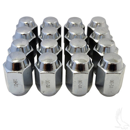 TIR-937S - Lug Nut, BOX OF 16, Chrome Closed End Standard 1/2"-20, OD 3/4"