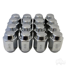 TIR-938S - Lug Nut, BOX OF 16, Chrome Closed End Metric 12mm-1.25, OD 3/4"