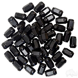 TIR-939-50 - Lug Nut, BOX OF 50, Gloss Black Closed End Standard 1/2"-20, OD 3/4"
