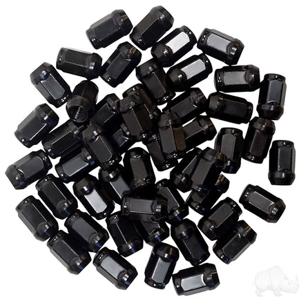 TIR-939-50 - Lug Nut, BOX OF 50, Gloss Black Closed End Standard 1/2"-20, OD 3/4"