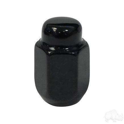 TIR-940 - Lug Nut, Gloss Black Closed End Metric 12mm-1.25, OD 3/4"