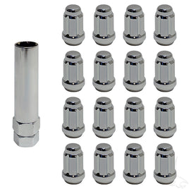 TIR-941S - Lug Nut Set of 16, Hexagon Socket Key, Chrome, Standard 1/2"-20