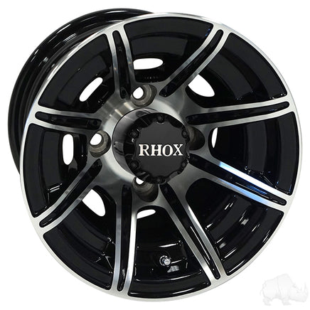 TIR-RX150 - RHOX RX150, 8 Spoke Machined w/Gloss Black w/ Center Cap, 10x7 ET-25