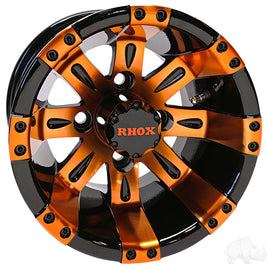 TIR-RX160-BO - RHOX Vegas, Black w/ Orange w/ Center Cap, 10x7 ET-25