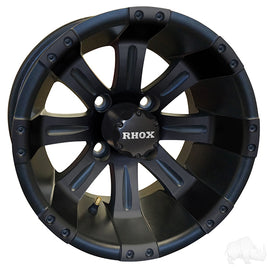 TIR-RX184 - RHOX Vegas, Matte Black w/ Center Cap, 12x7 ET-25