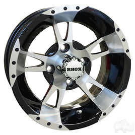 TIR-RX210 - RHOX RX210, Machined w/Black w/ Center Cap, 12x7 ET-25