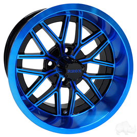 TIR-RX281-BBL - RHOX RX281, Gloss Black with Blue, 14x7 ET-25