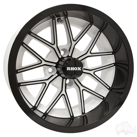 TIR-RX281-WB - RHOX RX281, White with Gloss Black, 14x7 ET-25