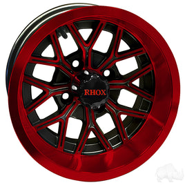 TIR-RX284-BR - RHOX RX284, Gloss Black with Red, 12x6 ET-10
