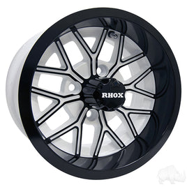 TIR-RX284-WB - RHOX RX284, White with Gloss Black, 12x6 ET-10