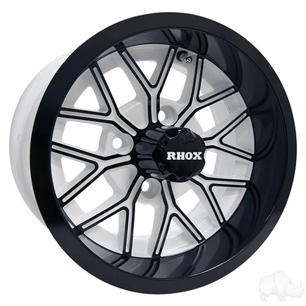 TIR-RX284-WB - RHOX RX284, White with Gloss Black, 12x6 ET-10