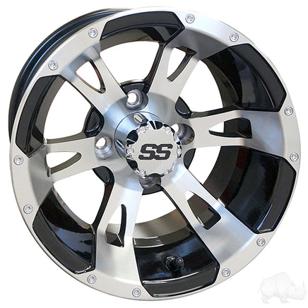 TIR-RX320 - RHOX RX320, Machined w/ Black w/ Center Cap, 12x7 ET-25