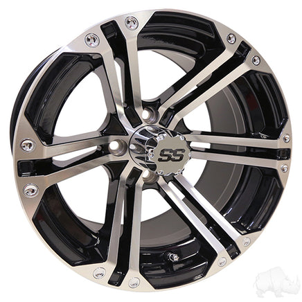 TIR-RX350 - RHOX RX350, Machined w/ Black w/ Center Cap, 14x7 ET-25