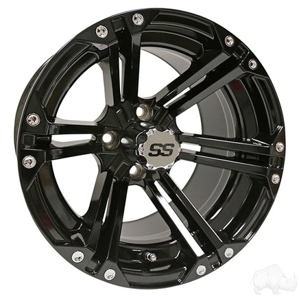 TIR-RX351 - RHOX RX351, Gloss Black w/ Center Cap, 14x7 ET-25