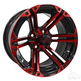 TIR-RX354-BR - RHOX RX354 Black and Red w/Center Cap, 14x7 ET-25
