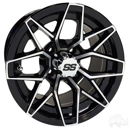 TIR-RX380 - RHOX RX380 Machined Gloss Black, 12x7 ET-25