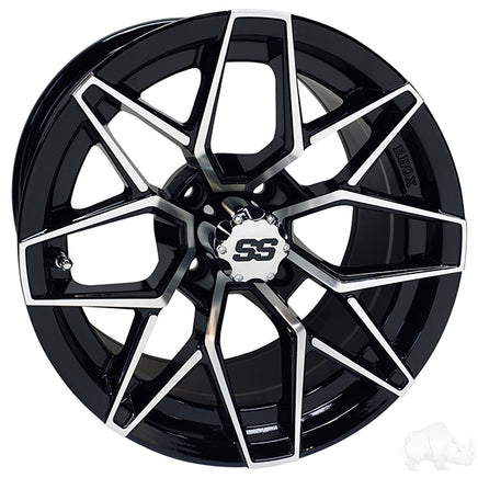 TIR-RX381 - RHOX RX381, Machined Gloss Black, 14x7 ET-25
