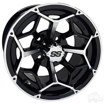 TIR-RX382 - RHOX RX382, Machined Gloss Black, 12x7 ET-25