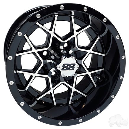 TIR-RX385 - RHOX RX385, Machined Gloss Black, 12x7 ET-25