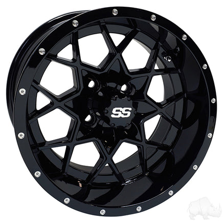TIR-RX386-B - RHOX RX386, Gloss Black, 14x7 ET-25