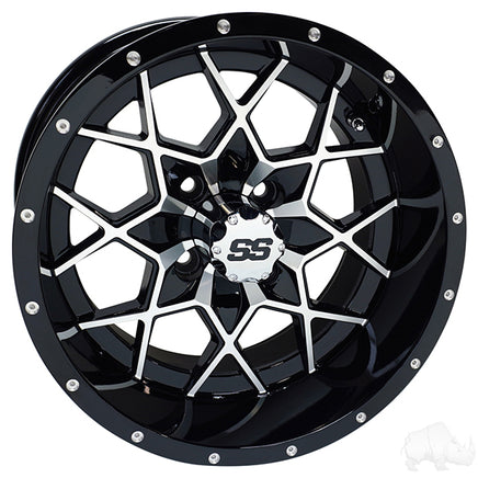 TIR-RX386 - RHOX RX386, Machined Gloss Black, 14x7 ET-25