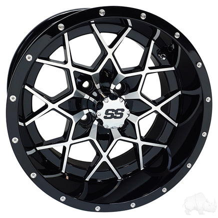 TIR-RX387 - RHOX RX387, Machined Gloss Black, 15x7 ET-25