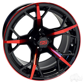 TIR-RX400-BR - RHOX RX400, Gloss Black with Red, 14x7 ET-25