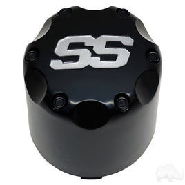 TIR-SS004-BS - Center Cap, Matte Black with Silver SS