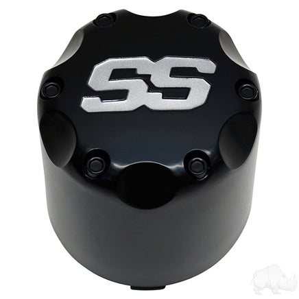 TIR-SS004-BS - Center Cap, Matte Black with Silver SS