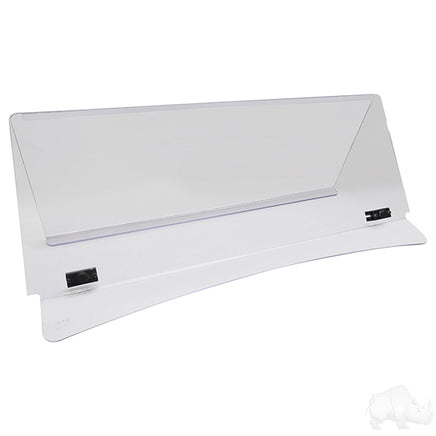 WIN-3026 - Windshield, 1/4" Impact Modified Clear 2 Piece, E-Z-Go Express Cowl w/ Standard Top & 3/4" Strut