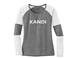 Women's Baseball Tee- Kandi (white/grey)