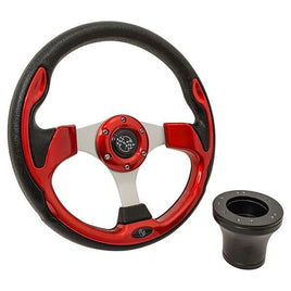 STEERING WHEEL KIT, RED/RALLY 12.5 W/BLACK ADAPTER, YAMAHA