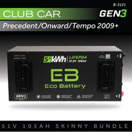 51V 105AH SKINNY BATTERY BUNDLE / CLUB CAR / ONWARD & TEMPO