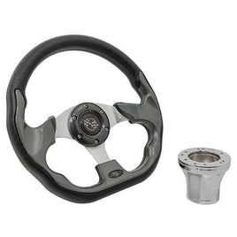 STEERING WHEEL KIT, CARBON FIBER/RACE 12.5 W/CHROME ADAPTER,
