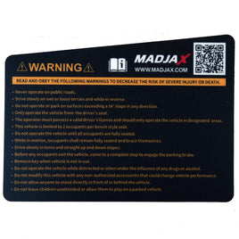 DECAL, WARNING, INSTRUMENT PANEL, XSERIES G2