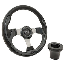 STEERING WHEEL KIT, CARBON FIBER/RALLY 12.5 W/BLACK ADAPTER,