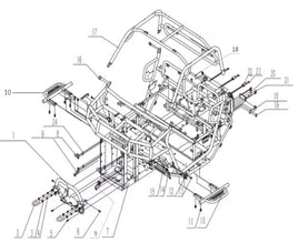 2 Passenger Kandi Cowboy E10K UTV Frame  (Without Bent Pipe)