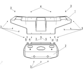 2 Passenger Kandi Cowboy E10K UTV Front Bumper Upper Trim