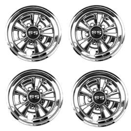 10 SPOKE SS, 8" COVER, SET OF  4