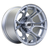 Wheel, Spyder 12x7 Silver Brush W/SS Cap