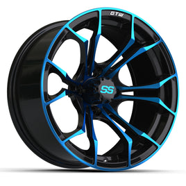 Wheel, Spyder 15x7 Black With Blue Face